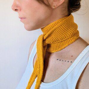 Trendy Sophie skinny Scarf Wrap Golden Yellow color